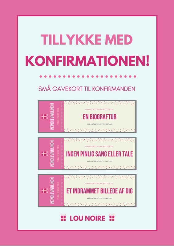 Tillykke med konfirmationen! – pink Lou Noire 9788793515680